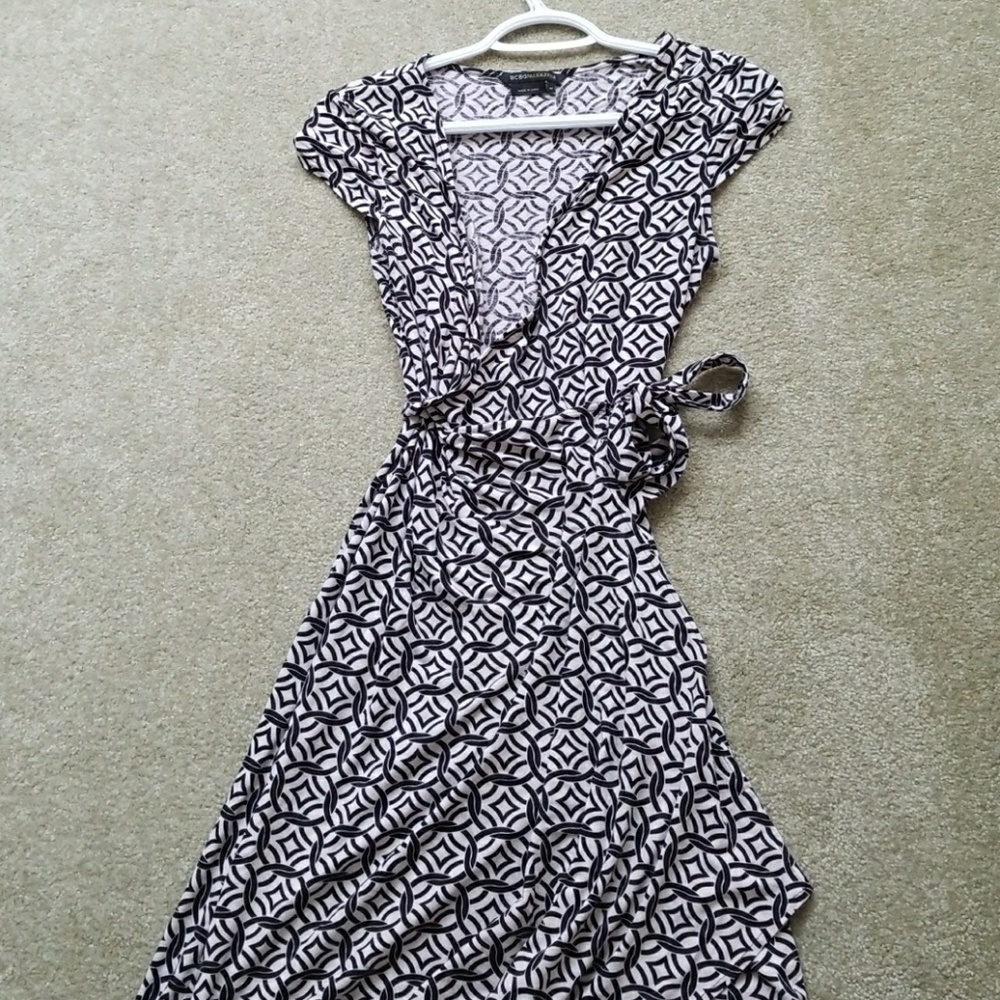BCBG geometric wrap dress
